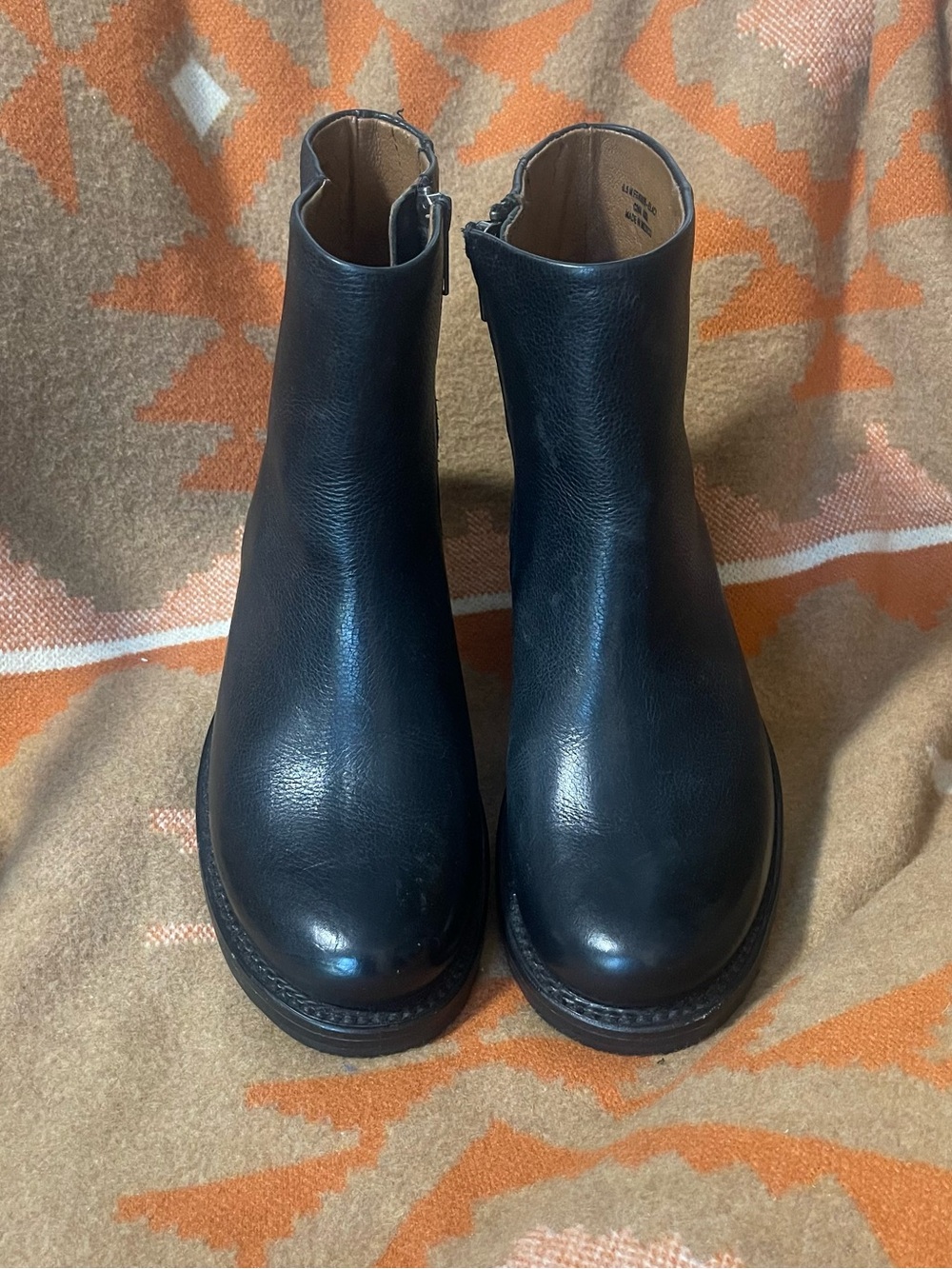 Frye Black Leather Side-Zip Chelsea Ankle Boots